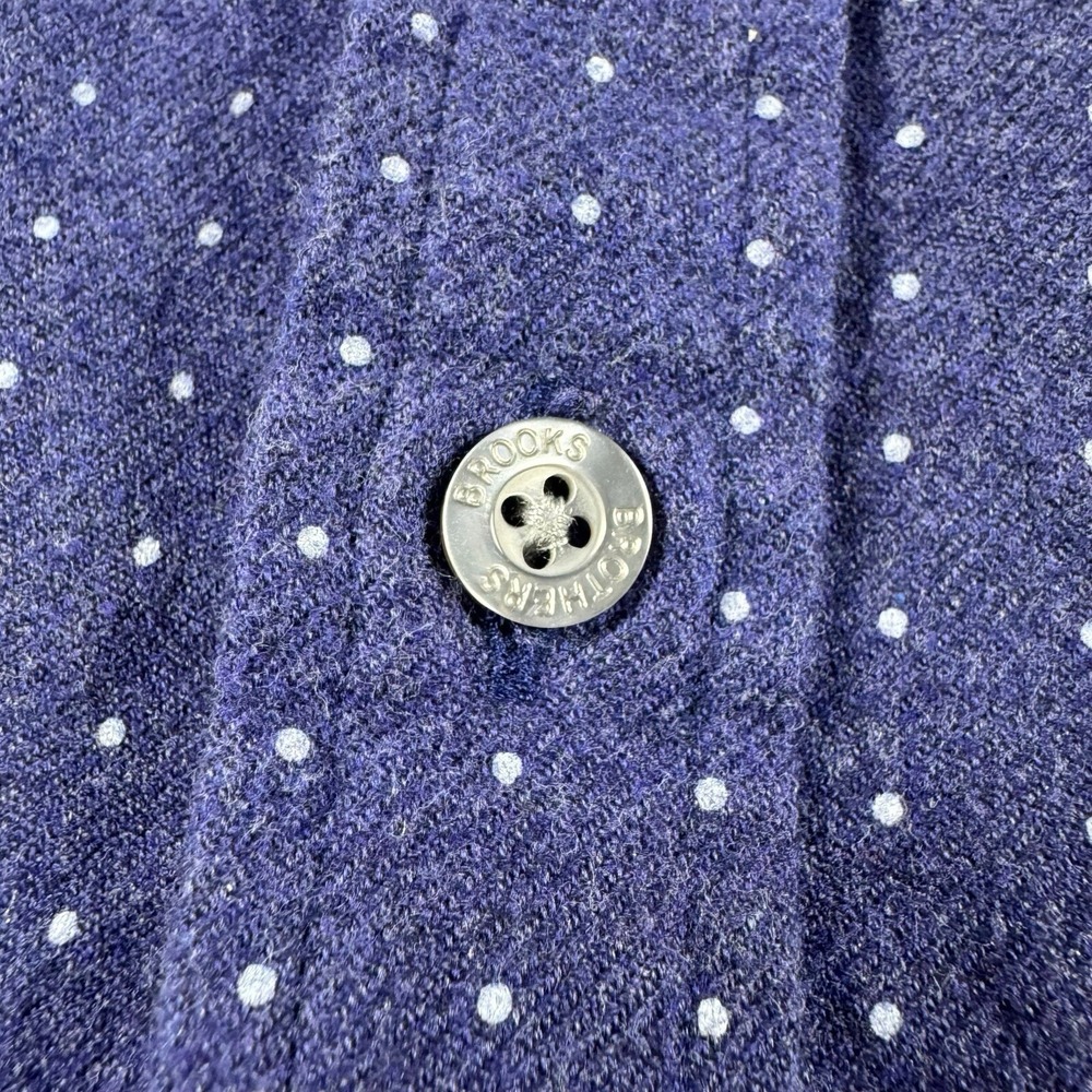 Brooks Brothers Flannel Shirt Men's XL Polka Dot Regent Fit 1818 100% Cotton - Picture 9 of 10
